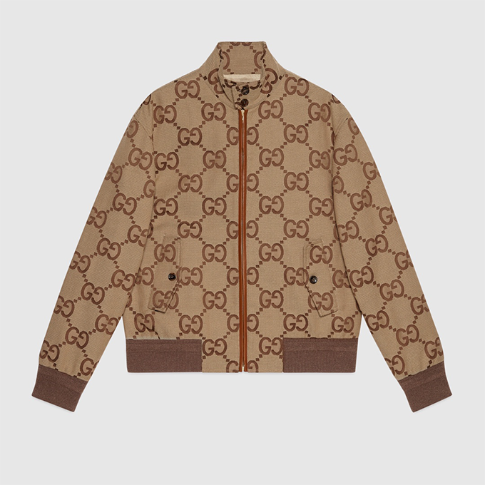 gucci jumbo gg monogram jacquard bomber jacket